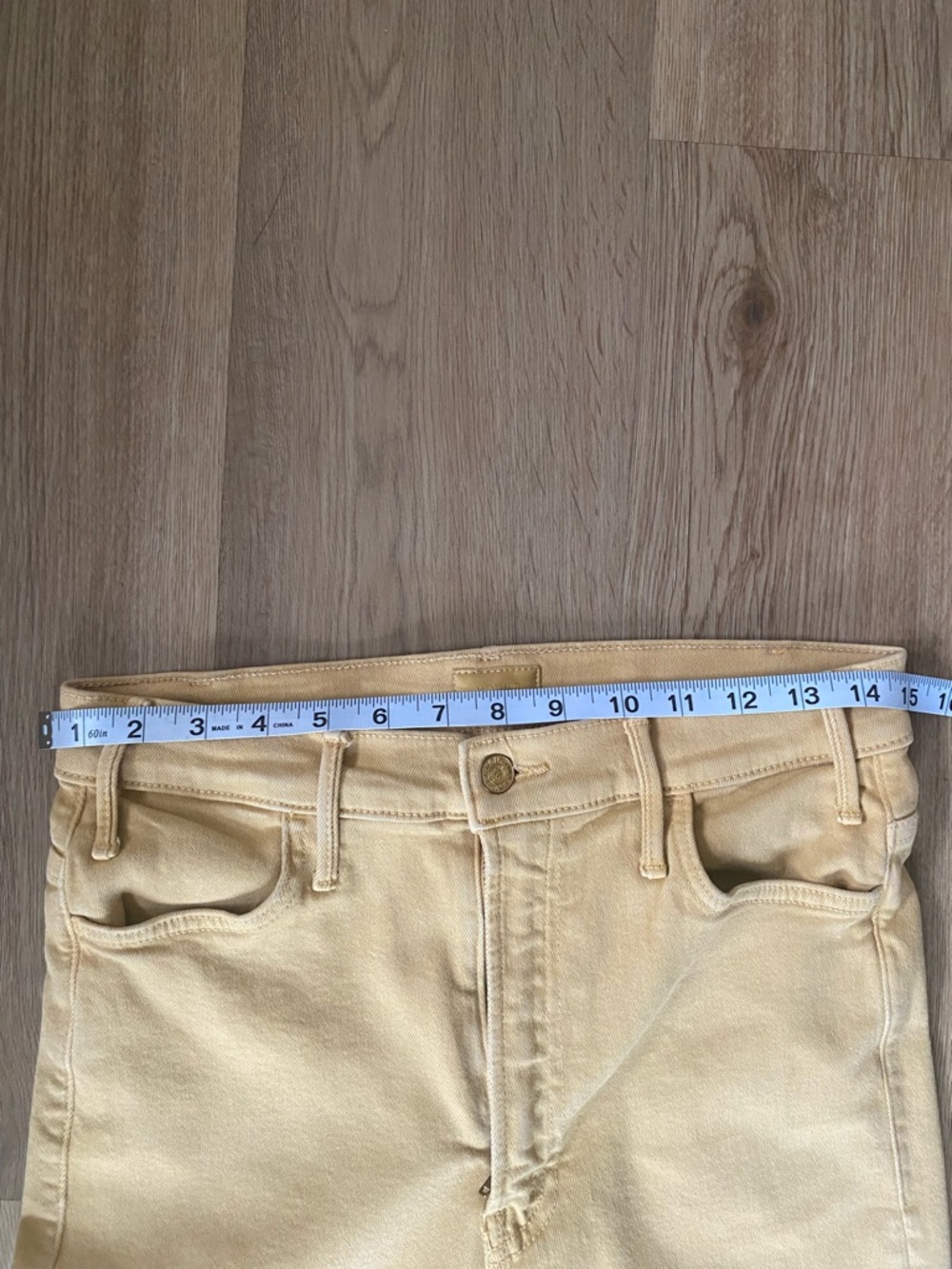 MOTHER The hustler ankle fray denim jeans tinsel mustard yellow gold - Picture 3 of 13